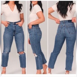 Abercrombie & Fitch Ankle Straight Ultra High Rise Jeans Size 00 Short